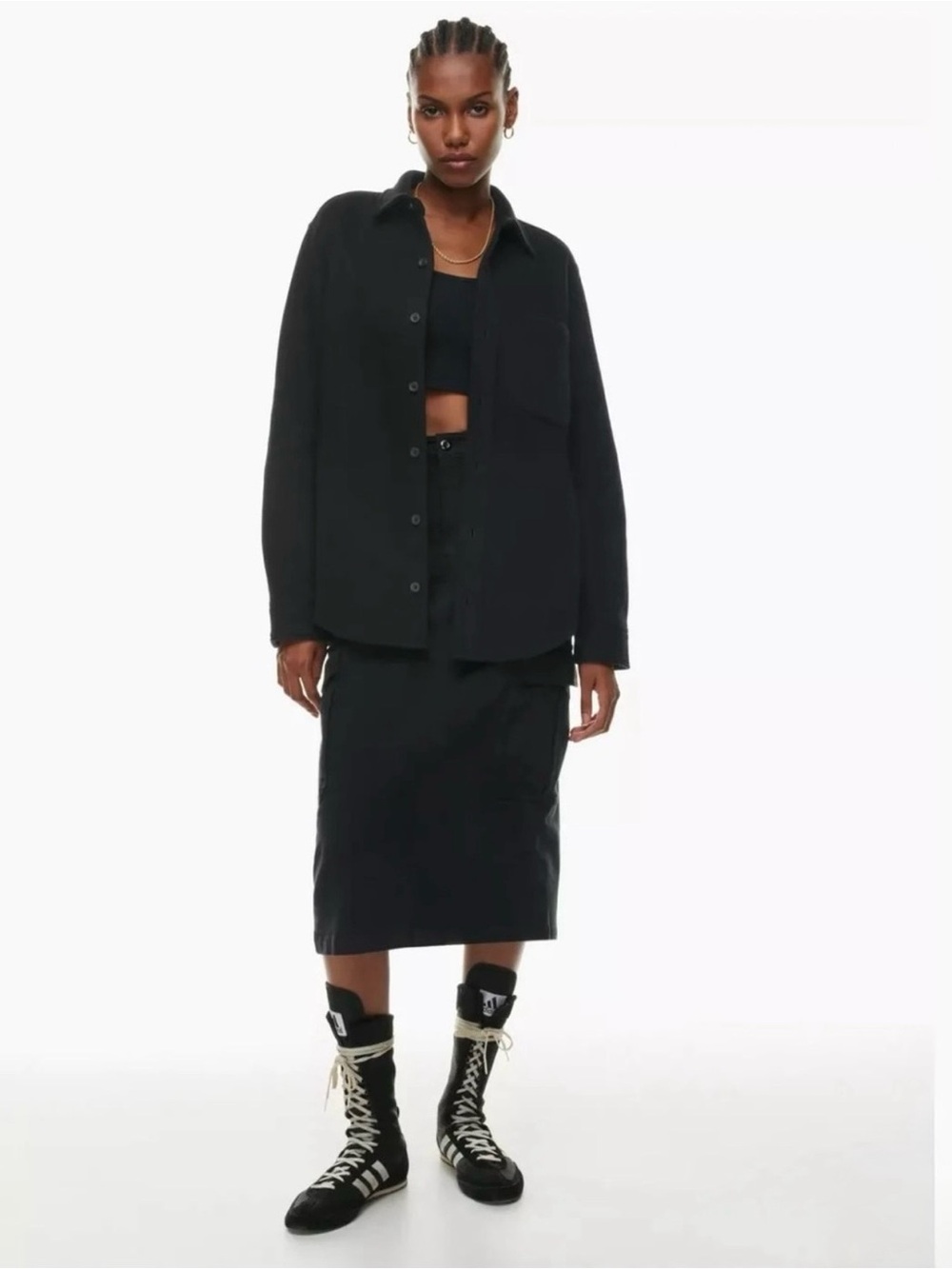 Aritzia TNA Boyfriend Fleece Button up Retail $98 Size Large